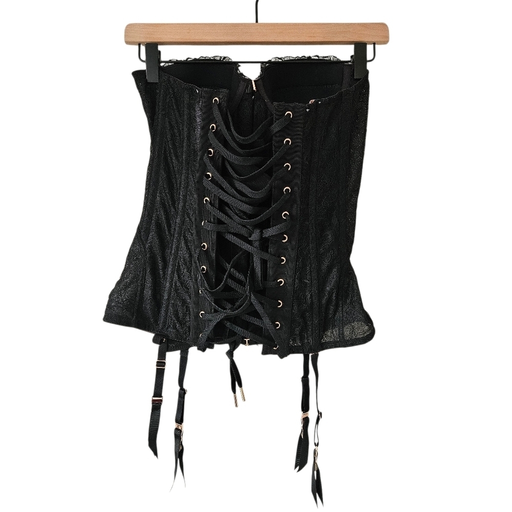 Savage X Fenty Black Lace Corset Size Small - Picture 2 of 9